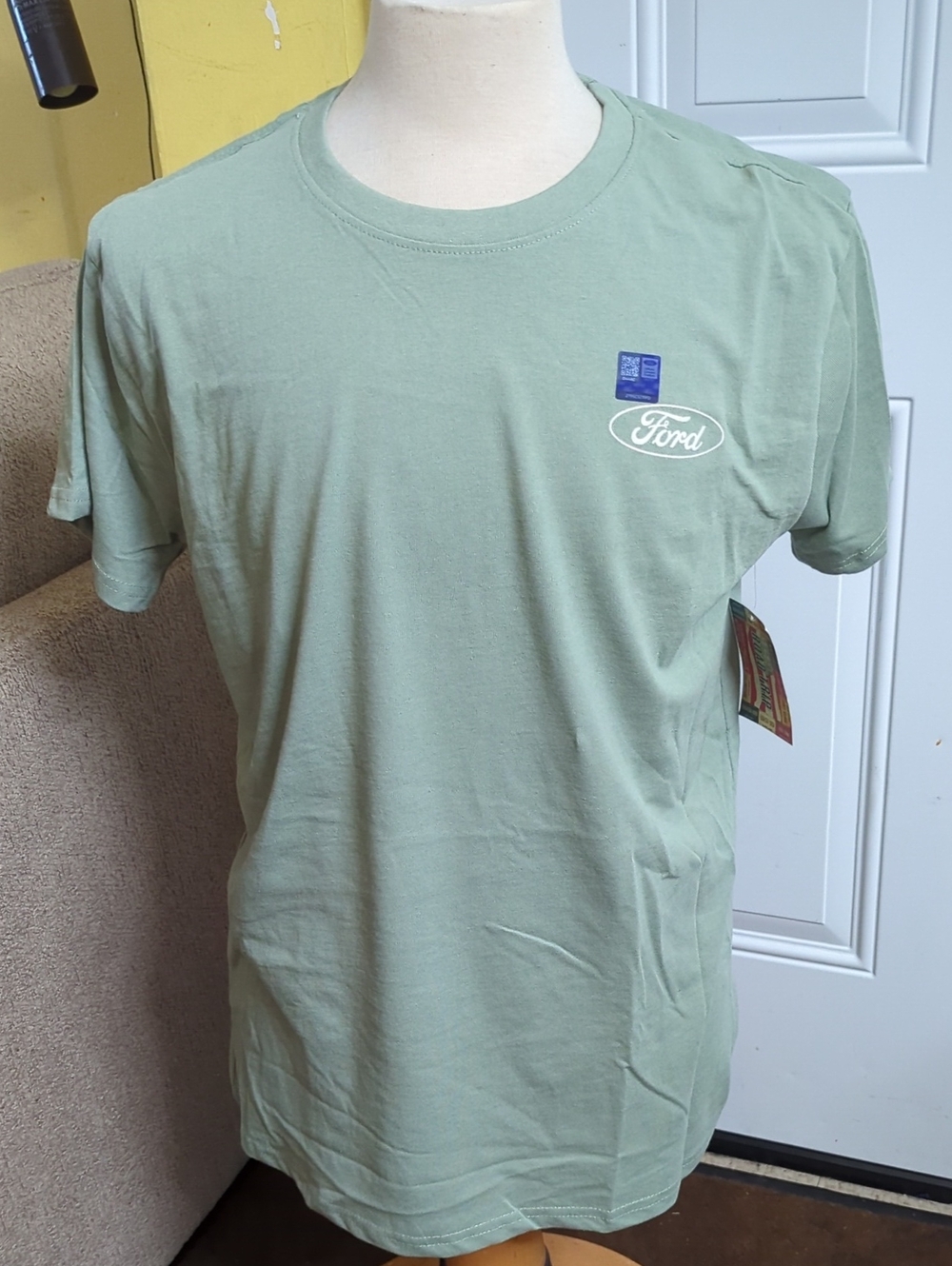 Ford Tokyo Sage Green Short Sleeve Tee with Chest Logo